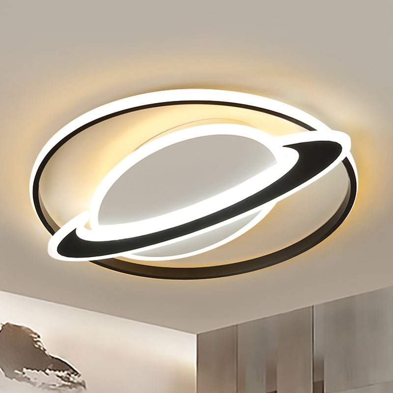 Contemporary Planet Ceiling Light: Stylish Acrylic Flush Mount For Bedrooms