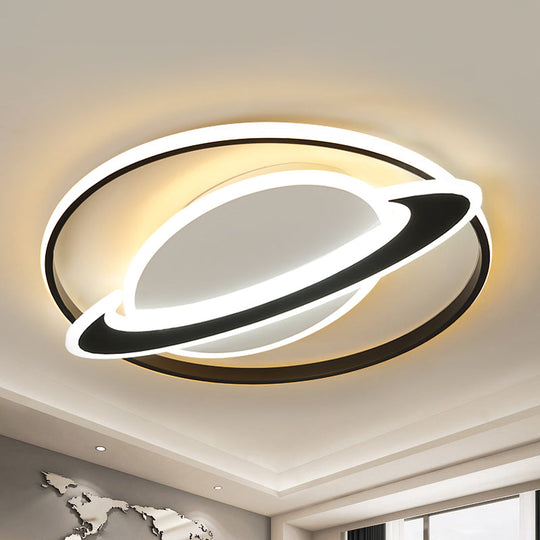 Contemporary Planet Ceiling Light: Stylish Acrylic Flush Mount For Bedrooms