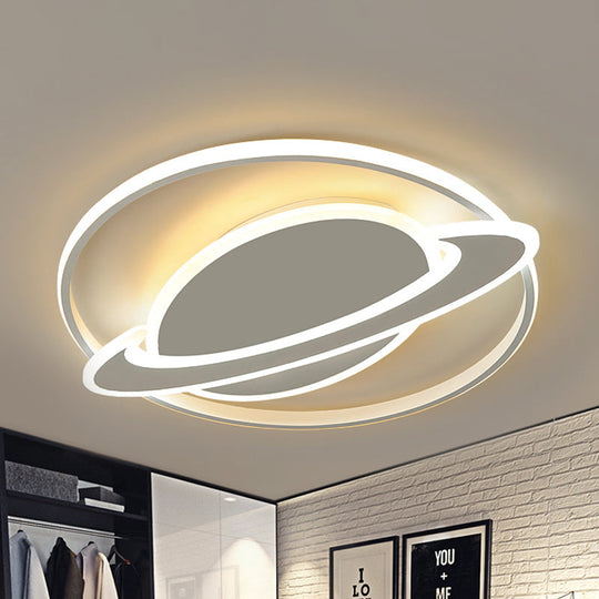 Contemporary Planet Ceiling Light: Stylish Acrylic Flush Mount For Bedrooms