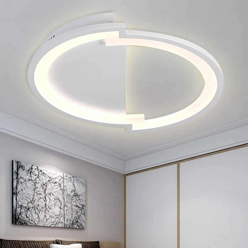 Sleek Round Acrylic Flush Mount Ceiling Light In Multiple Sizes And Colors - Led Warm/White Glow