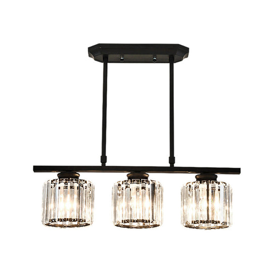 Crystal Shade Ceiling Light For Dining Room Island In Simple Style