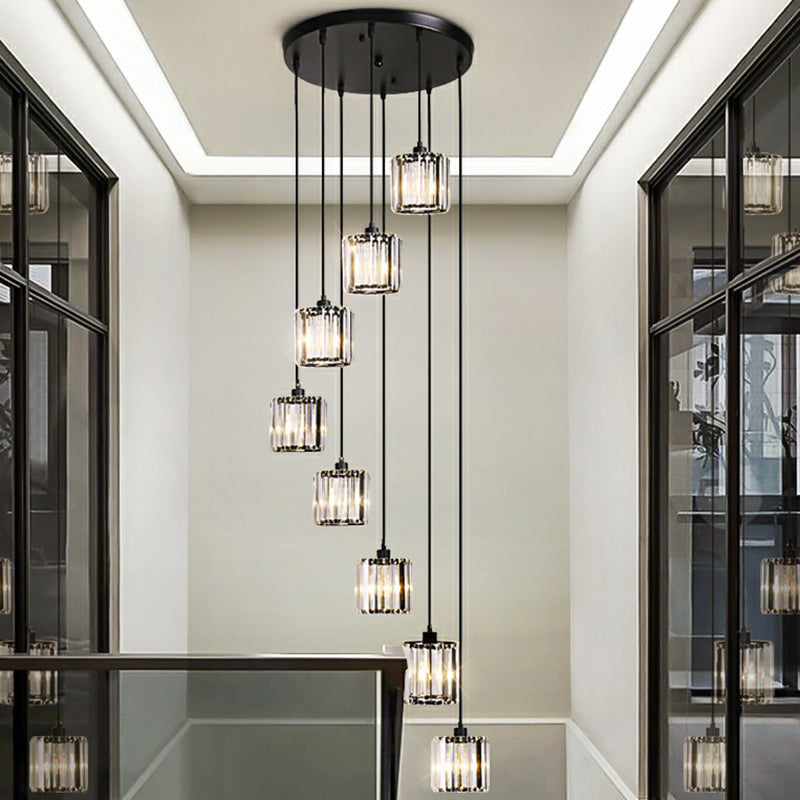 Modern Shaded Glass Multi Light Pendant Ceiling Lamp For Living Room