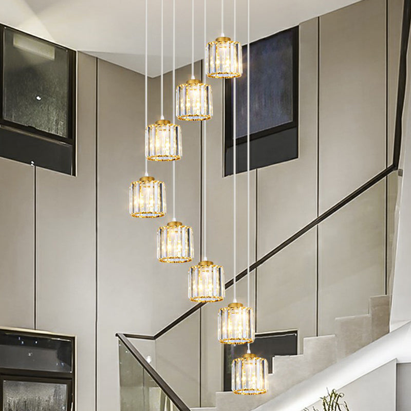 Modern Shaded Glass Multi Light Pendant Ceiling Lamp For Living Room