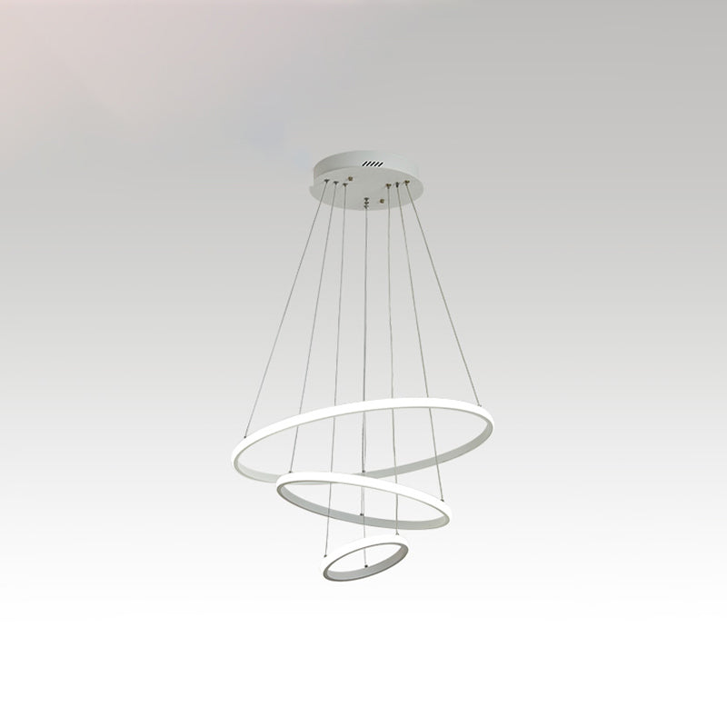 Halo Hanging Acrylic Led Chandelier Pendant Light - Minimalist & Elegant For Restaurants White /
