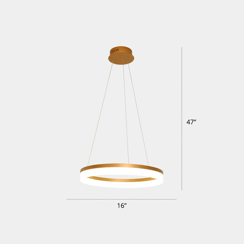Gold Finish Led Acrylic Loop Ceiling Chandelier - Simple Style & Hanging Light For Dining Room 1 /