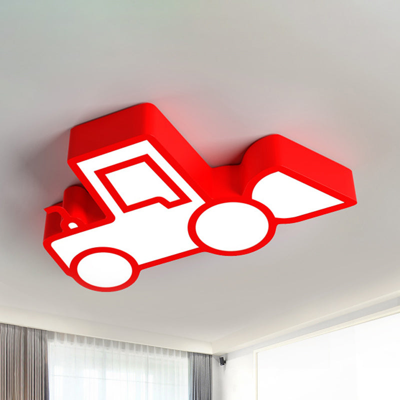 Cartoon Car Ceiling Light - Acrylic Flush Mount For Bedroom
