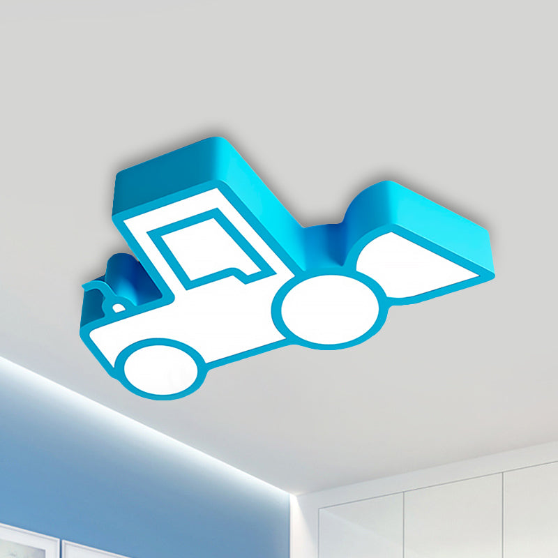 Cartoon Car Ceiling Light - Acrylic Flush Mount For Bedroom