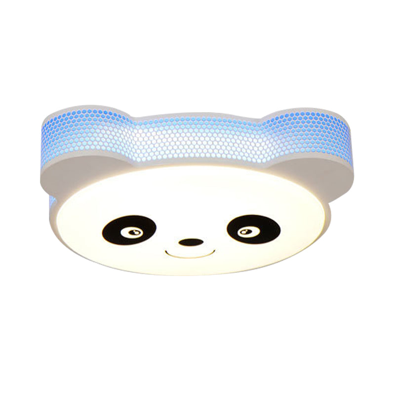 Kids’ Cartoon Panda Flush Mount Ceiling Light - Acrylic Fixture For Kindergarten
