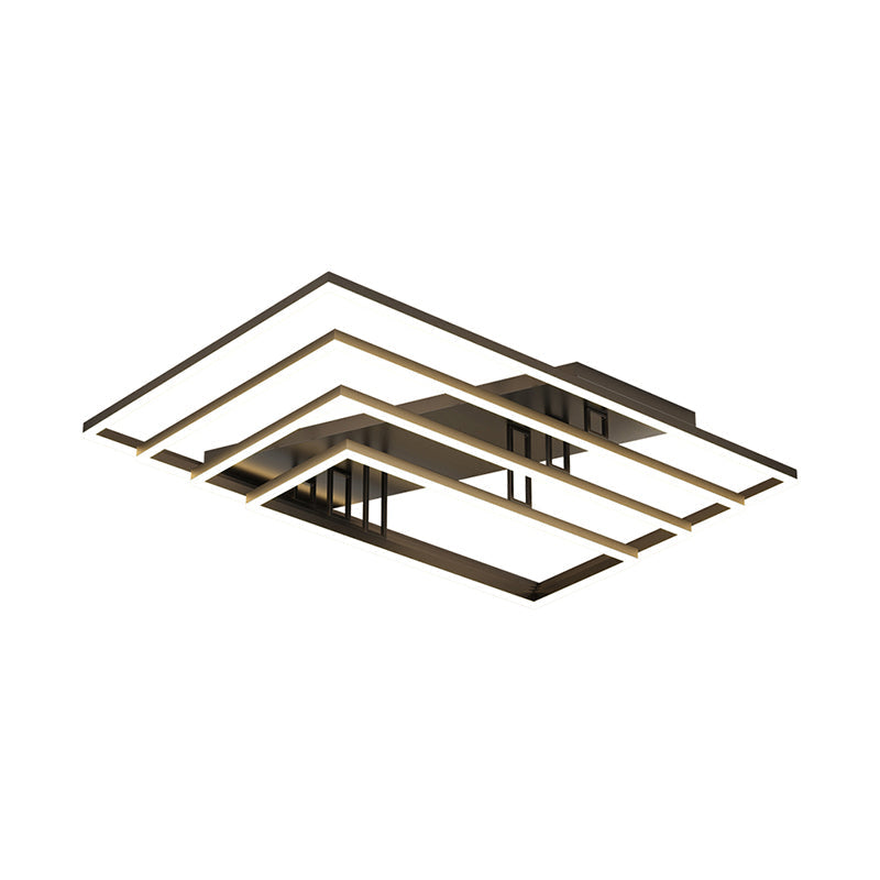 Contemporary Geometric Semi - Flush Acrylic Bedroom Ceiling Light