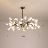 Glowworm Chandelier - Postmodern Acrylic Hanging Light For Dining Room 45 / Black