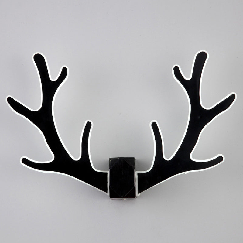 Deer Horn Led Wall Light - Decorative Metal Sconce Fixture Black / White