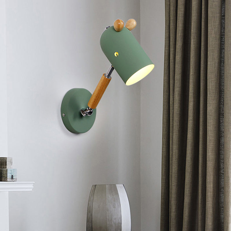Nordic Deer Swing Arm Bedroom Wall Lamp With Metal Fixture And Bulb