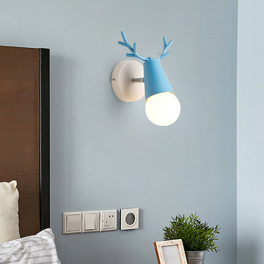 Nordic Metal Adjustable Wall Mount Vanity Light For Bedrooms With Deer Design