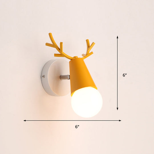 Nordic Metal Adjustable Wall Mount Vanity Light For Bedrooms With Deer Design 1 / Yellow