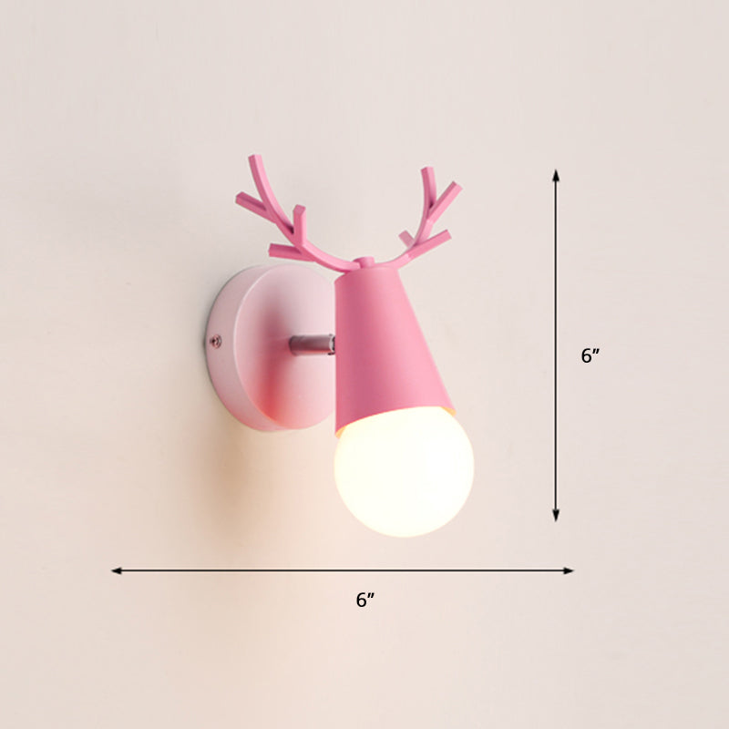 Nordic Metal Adjustable Wall Mount Vanity Light For Bedrooms With Deer Design 1 / Pink
