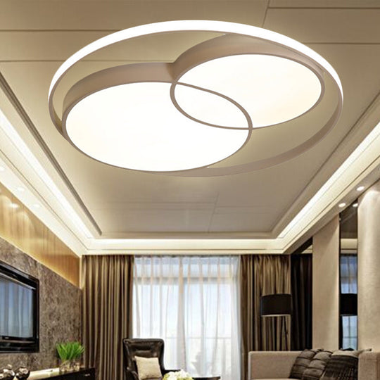 Modern Acrylic Snowman Ceiling Light - Stylish Flush Mount For Study Room & Kitchen White / 16.5