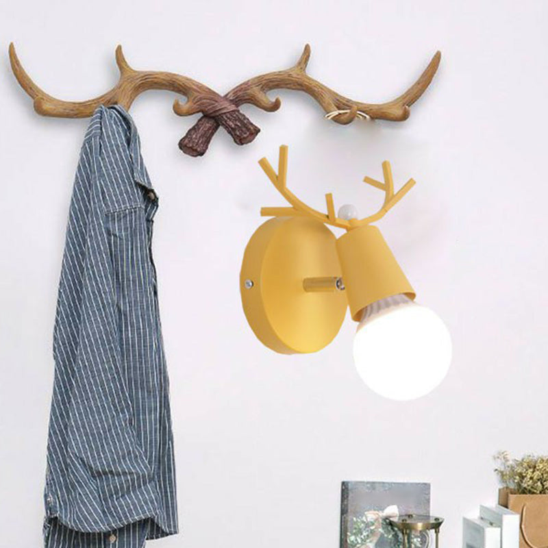 Modern Antler Wall Mounted Reading Light With Nordic Metal Finish And Pivot Joint Yellow