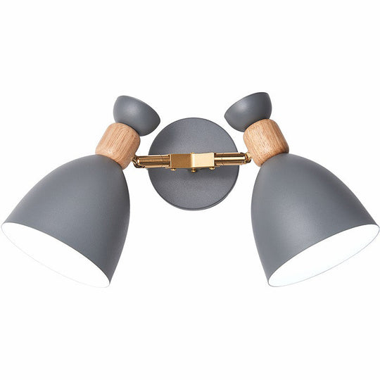 Nordic Wall Mounted 2-Head Reading Light With Metal Shade - Perfect For Bedroom