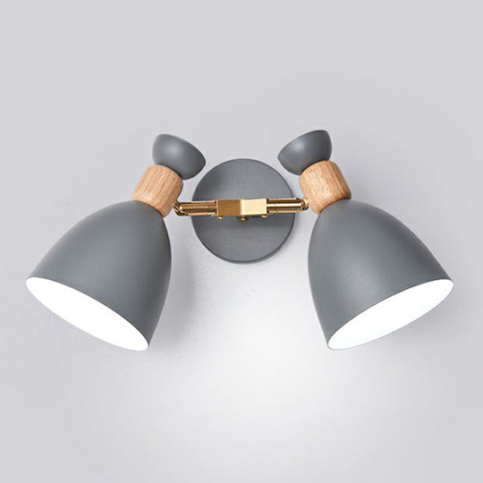 Nordic Wall Mounted 2-Head Reading Light With Metal Shade - Perfect For Bedroom