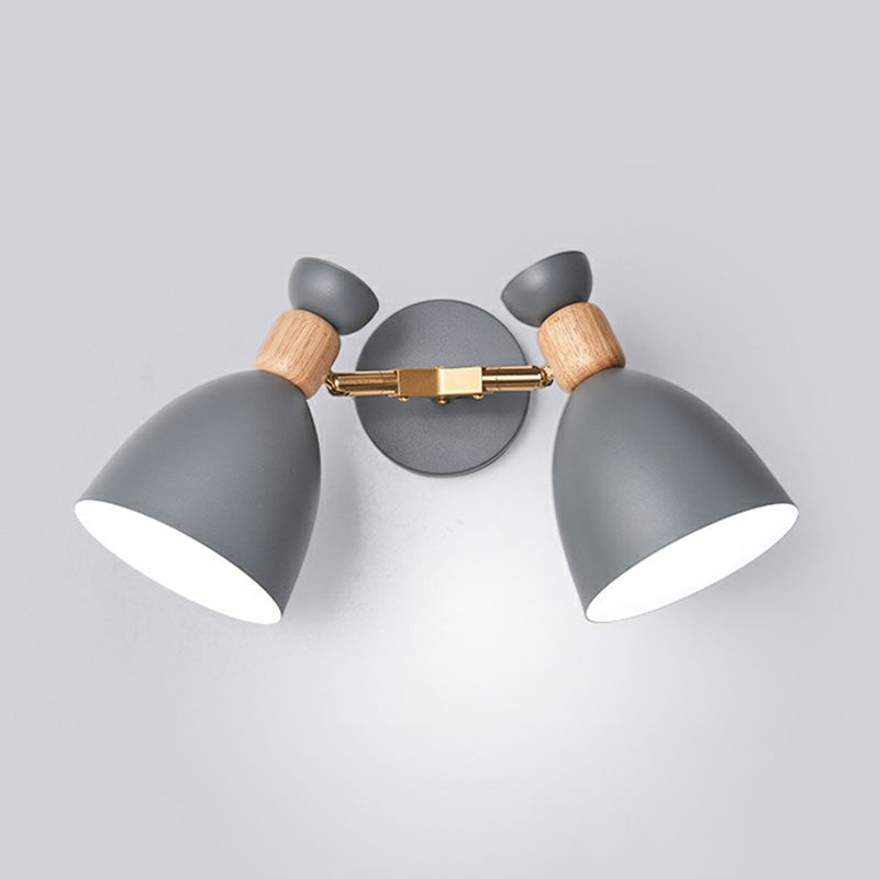 Nordic Wall Mounted 2-Head Reading Light With Metal Shade - Perfect For Bedroom
