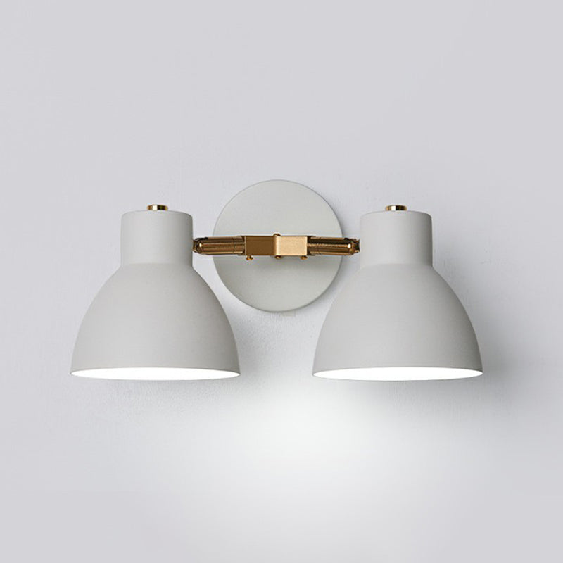 Nordic Wall Mounted 2-Head Reading Light With Metal Shade - Perfect For Bedroom White / Wide Flare