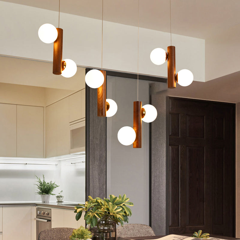 Nordic Opal Glass Ball Pendant Light - Modern Hanging Fixture For Dining Room