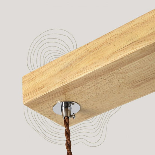 Nordic Style Wooden 3-Light Star Pendant For Restaurants - Multi Hanging Light Fixture