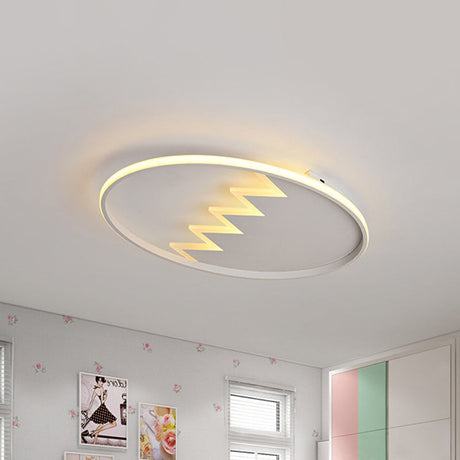 Modern Eggshell Ceiling Mount Light: Stylish Metal Lamp For Child Bedroom