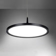 Sleek Led Office Pendant Lamp With Metal Shade - White/Black Ceiling Fixture In Multiple Sizes And