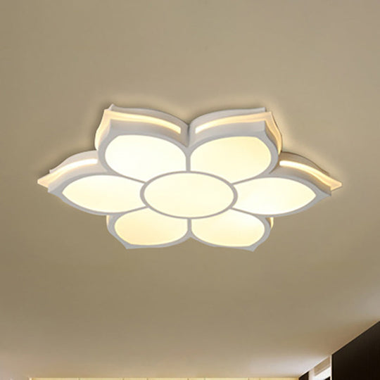 Modern Metal Flower Flush Mount Ceiling Light Led Integrated White Warm/White Various Sizes / 20.5