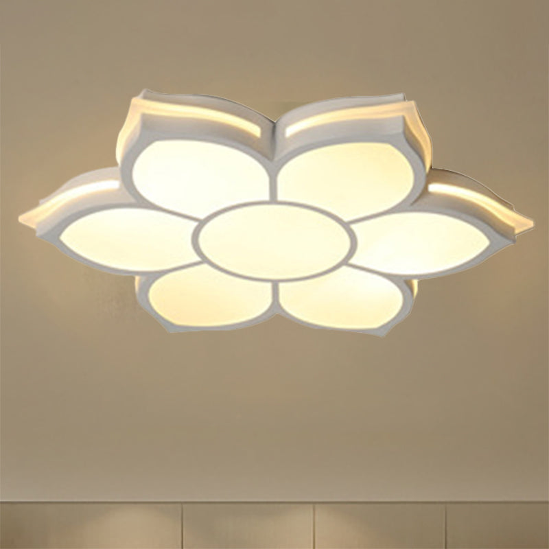 Modern Metal Flower Flush Mount Ceiling Light Led Integrated White Warm/White Various Sizes