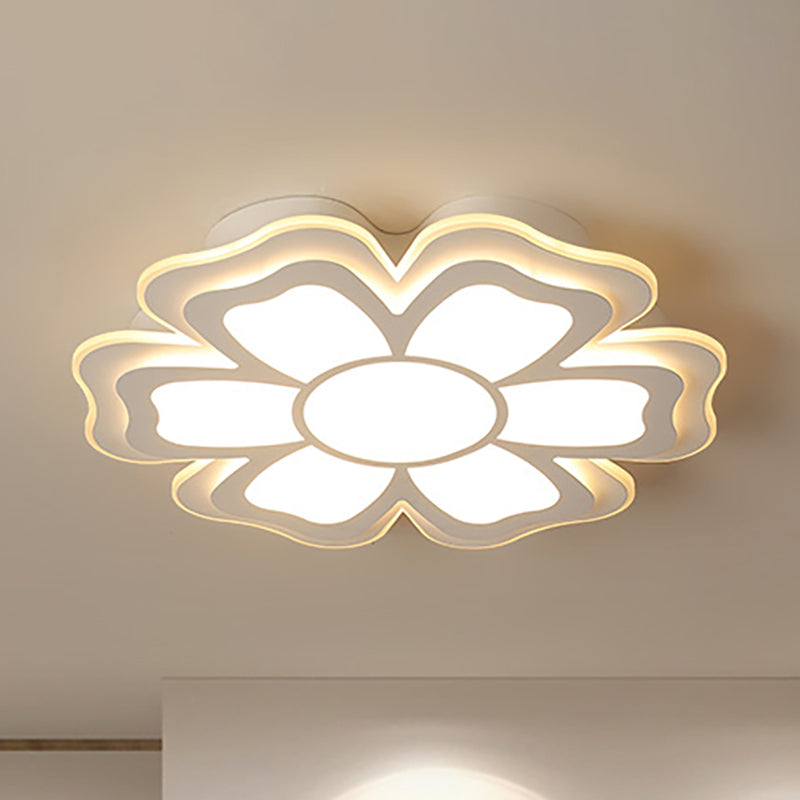 Modern Creative Flower Flush Mount Light With Acrylic Diffuser - Led Bedroom Ceiling In Warm/White