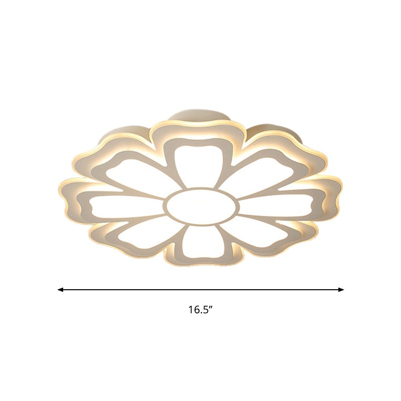 Modern Creative Flower Flush Mount Light With Acrylic Diffuser - Led Bedroom Ceiling In Warm/White
