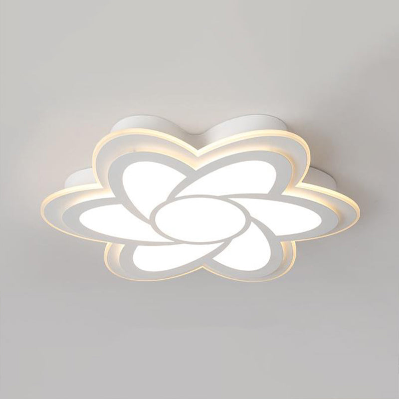Modern Flower Metal Ceiling Light With Led Acrylic Diffuser Warm/White 16.5’/20.5’/24.5’ Dia