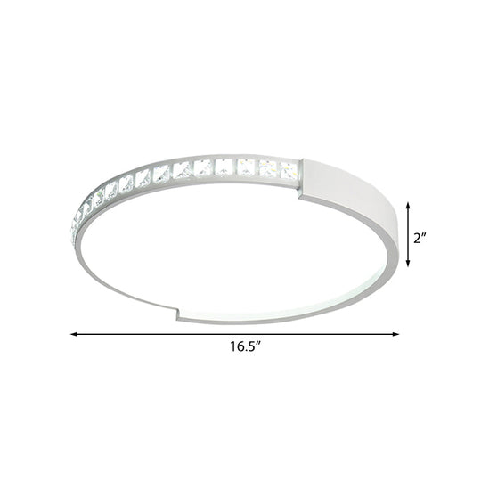16’/19.5’/20.5’ Wide Crystal Led Flush Mount Ceiling Light For Bedroom And Living Room