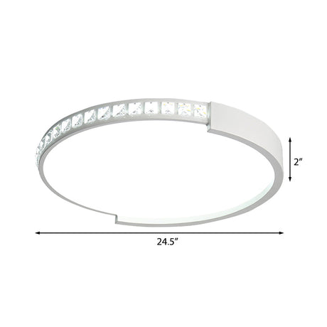16/19.5/20.5 Wide Crystal Led Flush Mount Ceiling Light For Bedroom And Living Room