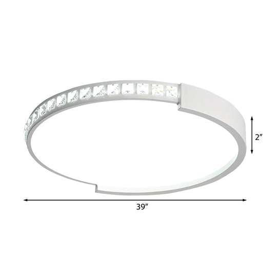 16’/19.5’/20.5’ Wide Crystal Led Flush Mount Ceiling Light For Bedroom And Living Room