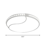 Crystal Circular Flush Mount Led Ceiling Light Fixture - 16.5/20.5/24.5 Wide Contemporary Warm/White