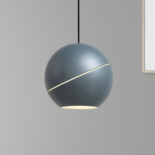 Minimalist Metallic Pendant Light For Living Room - Black/Pewter Spherical Hanging Fixture
