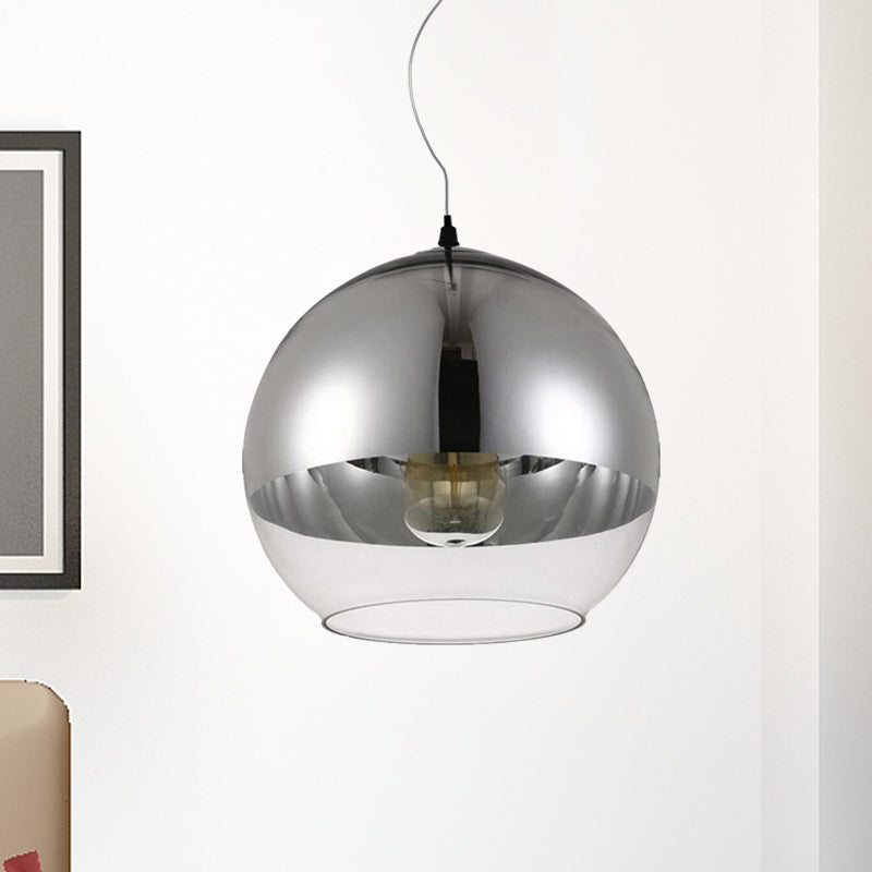 Post-Modern Glass Globe Pendant Lighting - 6/8/10W 1 Light Sliver Finish Silver / 6