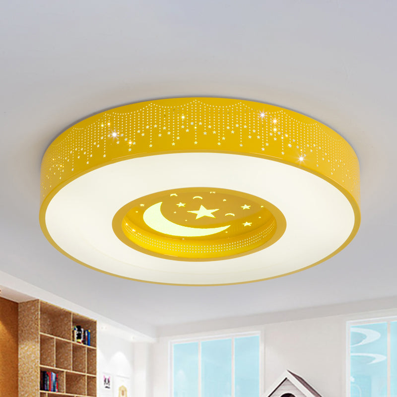 Macaron Acrylic Led Ceiling Lamp - Blue/Yellow/Green 16’/19.5’/23.5’ Round Flush Mount