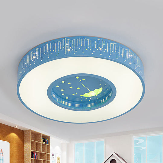Macaron Acrylic Led Ceiling Lamp - Blue/Yellow/Green 16’/19.5’/23.5’ Round Flush Mount