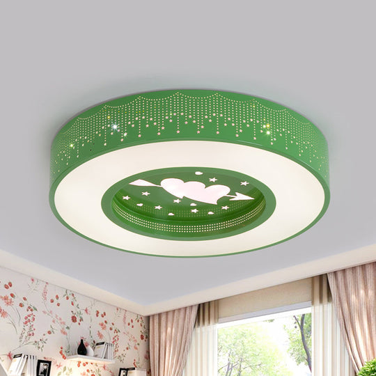 Macaron Acrylic Led Ceiling Lamp - Blue/Yellow/Green 16’/19.5’/23.5’ Round Flush Mount