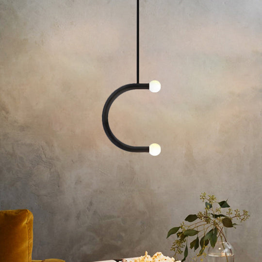 C-Shaped Metal Black Led Pendant Light For Dining Room - Simple Style
Or
Simple Style