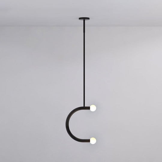 C-Shaped Metal Black Led Pendant Light For Dining Room - Simple Style
Or
Simple Style