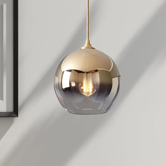 Contemporary Gold Glass Globe Pendant Light With Fading Shade - 1 In 8/10/12 Widths / 10
