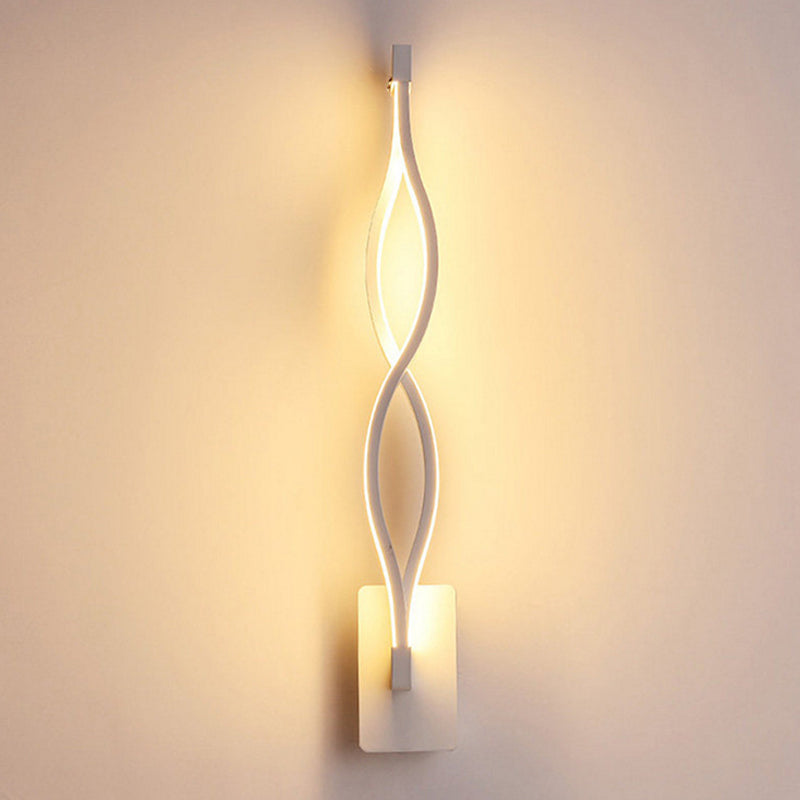 Modern Acrylic Twist Wall Light Sconce In Black/White - Neutral/Warm/White White /