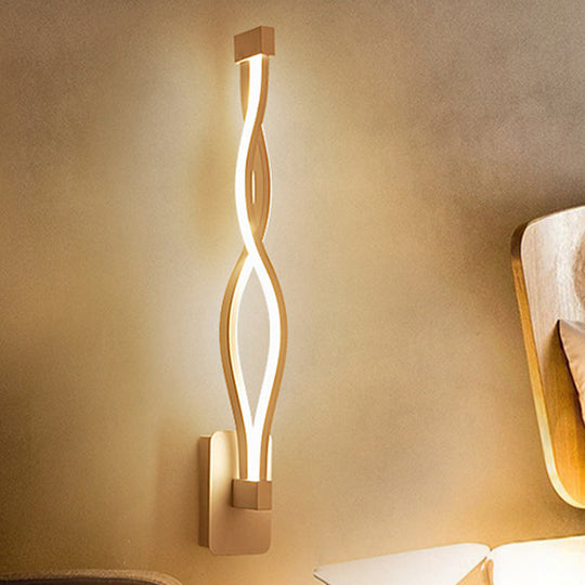 Modern Acrylic Twist Wall Light Sconce In Black/White - Neutral/Warm/White