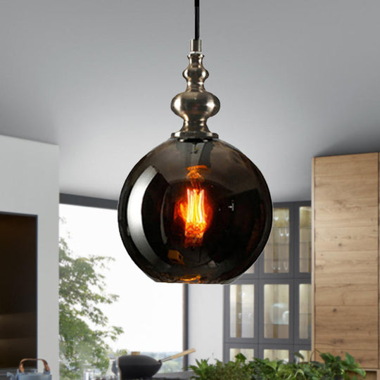 Modern Stylish Clear/Smoke Gray Dimpled Glass Pendant Lamp - 8’’/10’’ W Global Shade