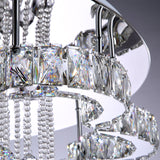 Modern Chrome Flush Mount Light With K9 Crystal For Living Room Ceiling